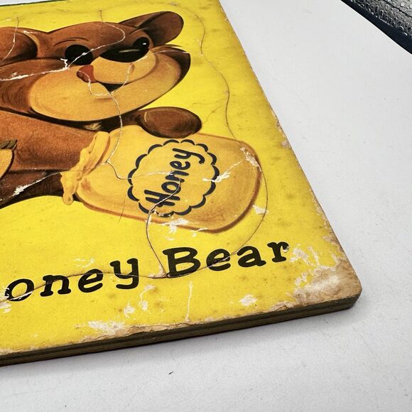 X4 Vintage Children Puzzles 1950 Kitsch Toys HTF Bear Duck Puppy Bunny - Picture 5 of 13